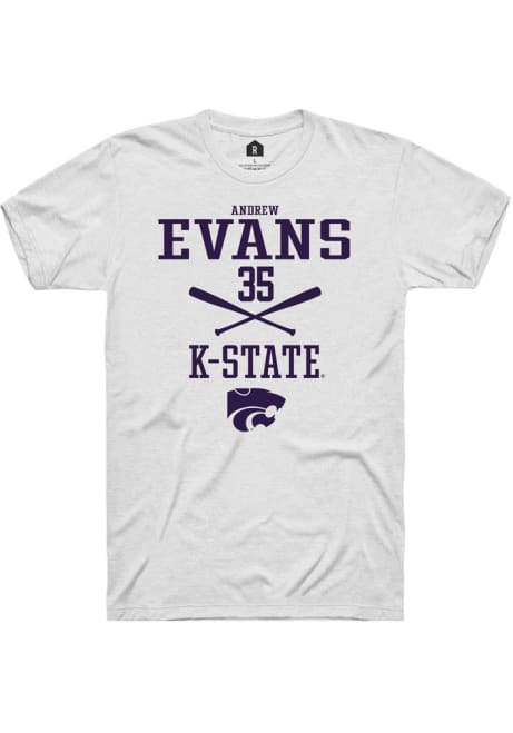Andrew Evans White K-State Wildcats NIL Sport Icon Short Sleeve T Shirt