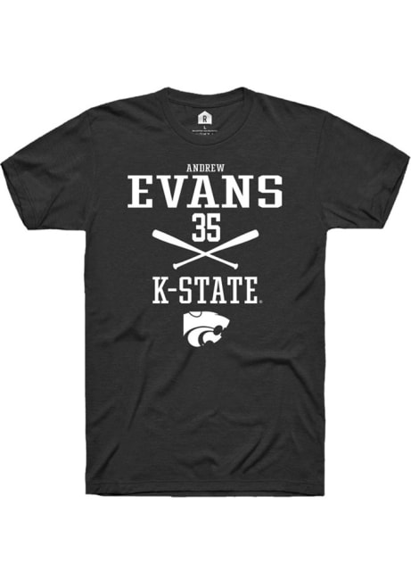 Andrew Evans Black K-State Wildcats NIL Sport Icon Short Sleeve T Shirt