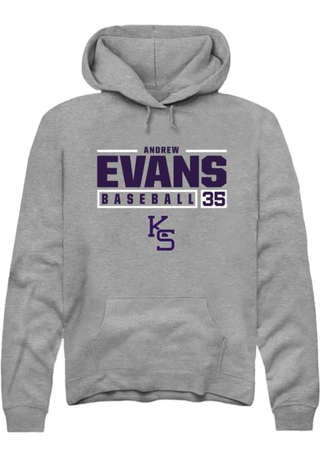 Andrew Evans Rally Mens Graphite K-State Wildcats NIL Stacked Box Hooded Sweatshirt