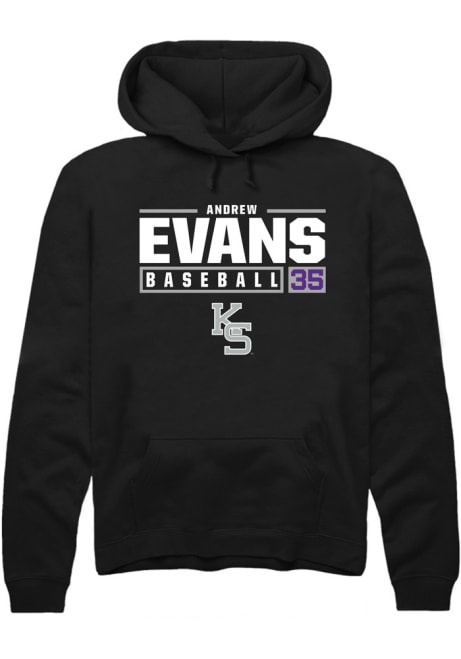 Andrew Evans Rally Mens Black K-State Wildcats NIL Stacked Box Hooded Sweatshirt