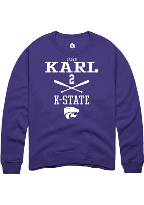 Cadyn Karl Rally Mens Purple K-State Wildcats NIL Sport Icon Crew Sweatshirt