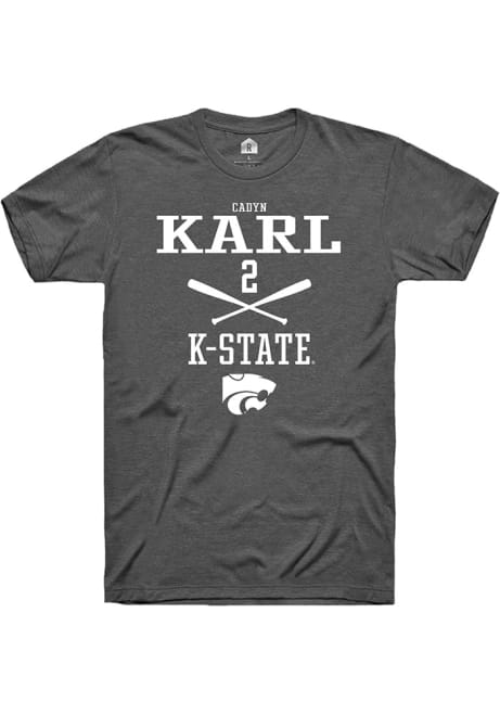 Cadyn Karl Dark Grey K-State Wildcats NIL Sport Icon Short Sleeve T Shirt