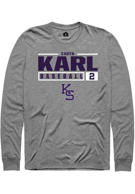 Cadyn Karl Rally Mens Graphite K-State Wildcats NIL Stacked Box Tee
