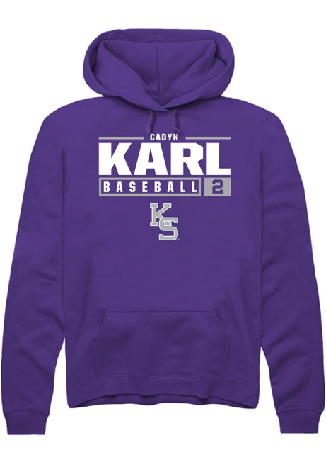Cadyn Karl Rally Mens Purple K-State Wildcats NIL Stacked Box Hooded Sweatshirt