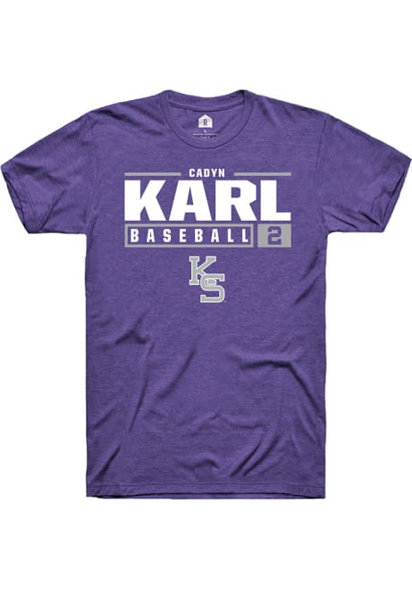 Cadyn Karl Purple K-State Wildcats NIL Stacked Box Short Sleeve T Shirt