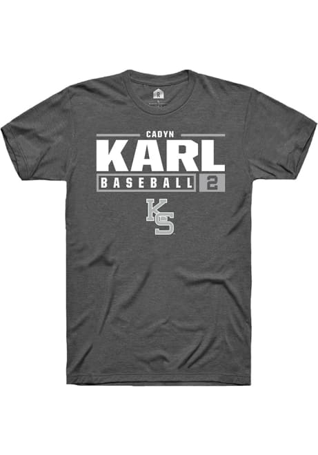 Cadyn Karl Dark Grey K-State Wildcats NIL Stacked Box Short Sleeve T Shirt