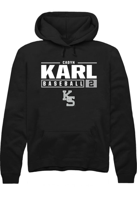 Cadyn Karl Rally Mens Black K-State Wildcats NIL Stacked Box Hooded Sweatshirt