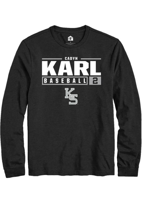 Cadyn Karl Rally Mens Black K-State Wildcats NIL Stacked Box Tee