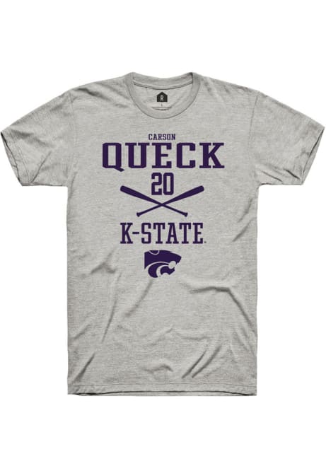 Carson Queck Ash K-State Wildcats NIL Sport Icon Short Sleeve T Shirt