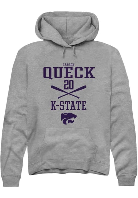 Carson Queck Rally Mens Graphite K-State Wildcats NIL Sport Icon Hooded Sweatshirt