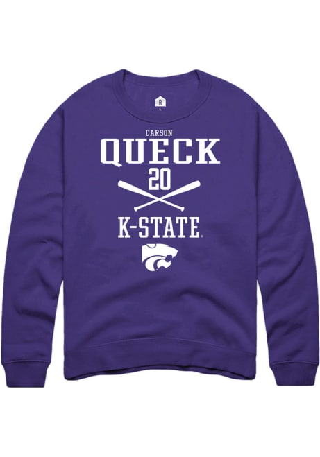 Carson Queck Rally Mens Purple K-State Wildcats NIL Sport Icon Crew Sweatshirt