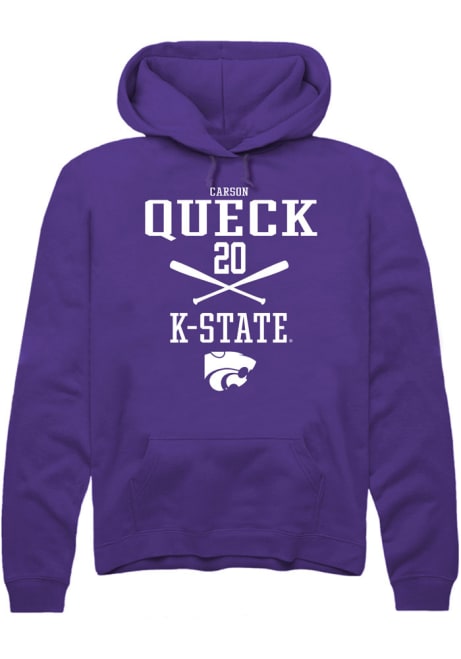 Carson Queck Rally Mens Purple K-State Wildcats NIL Sport Icon Hooded Sweatshirt