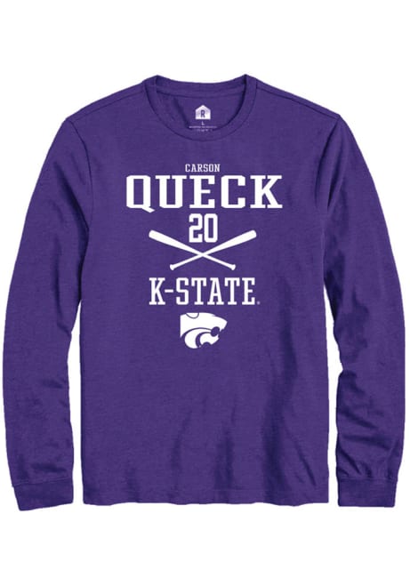 Carson Queck Rally Mens Purple K-State Wildcats NIL Sport Icon Tee