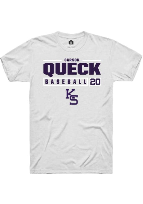 Carson Queck White K-State Wildcats NIL Stacked Box Short Sleeve T Shirt