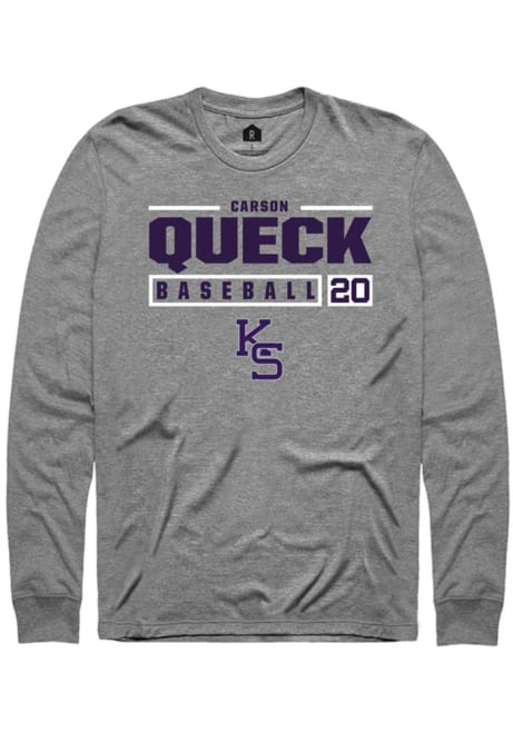Carson Queck Rally Mens Graphite K-State Wildcats NIL Stacked Box Tee