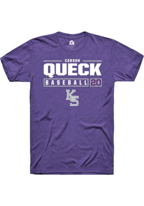 Carson Queck Purple K-State Wildcats NIL Stacked Box Short Sleeve T Shirt