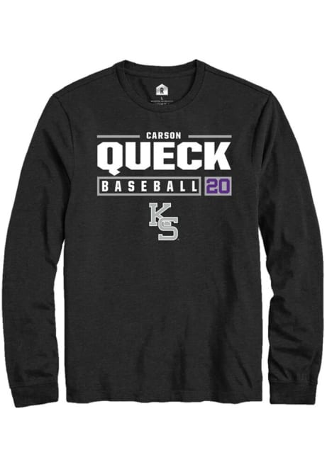 Carson Queck Rally Mens Black K-State Wildcats NIL Stacked Box Tee