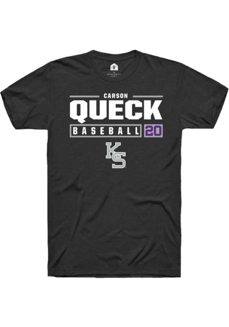 Carson Queck Black K-State Wildcats NIL Stacked Box Short Sleeve T Shirt