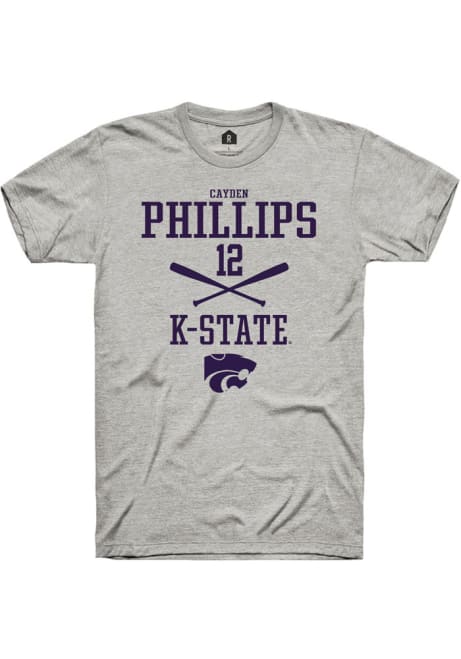 Cayden Phillips Ash K-State Wildcats NIL Sport Icon Short Sleeve T Shirt