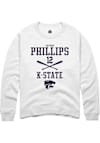 Main image for Cayden Phillips Rally Mens White K-State Wildcats NIL Sport Icon Crew Sweatshirt