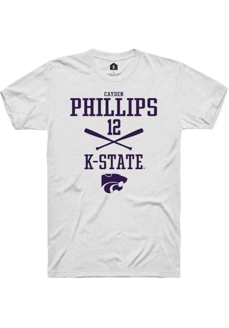 Cayden Phillips White K-State Wildcats NIL Sport Icon Short Sleeve T Shirt