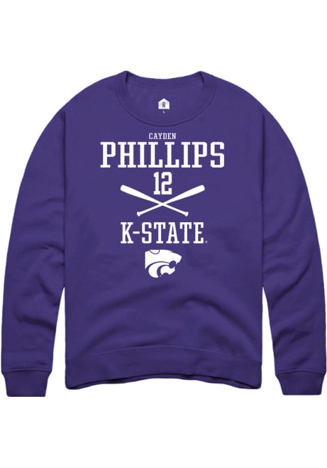 Cayden Phillips Rally Mens Purple K-State Wildcats NIL Sport Icon Crew Sweatshirt