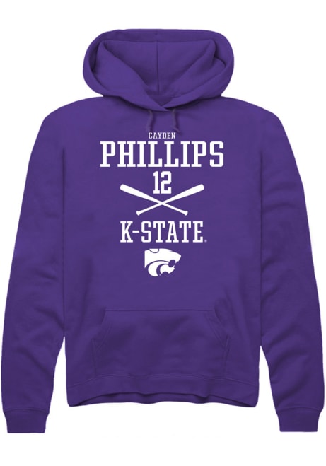 Cayden Phillips Rally Mens Purple K-State Wildcats NIL Sport Icon Hooded Sweatshirt