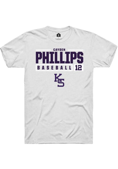 Cayden Phillips White K-State Wildcats NIL Stacked Box Short Sleeve T Shirt