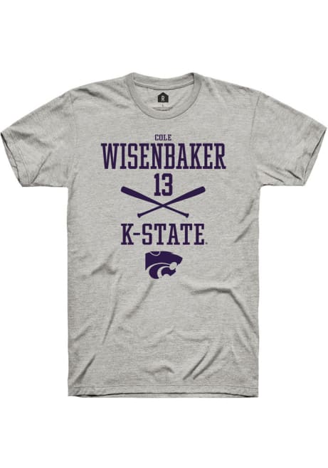 Cole Wisenbaker Ash K-State Wildcats NIL Sport Icon Short Sleeve T Shirt