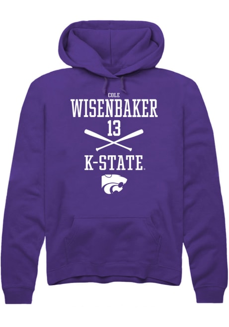 Cole Wisenbaker Rally Mens Purple K-State Wildcats NIL Sport Icon Hooded Sweatshirt