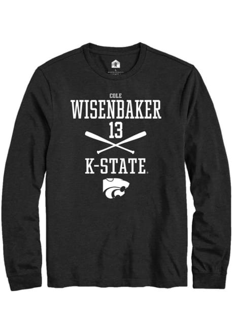 Cole Wisenbaker Rally Mens Black K-State Wildcats NIL Sport Icon Tee