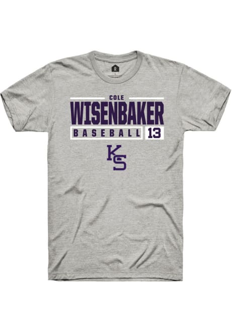Cole Wisenbaker Ash K-State Wildcats NIL Stacked Box Short Sleeve T Shirt