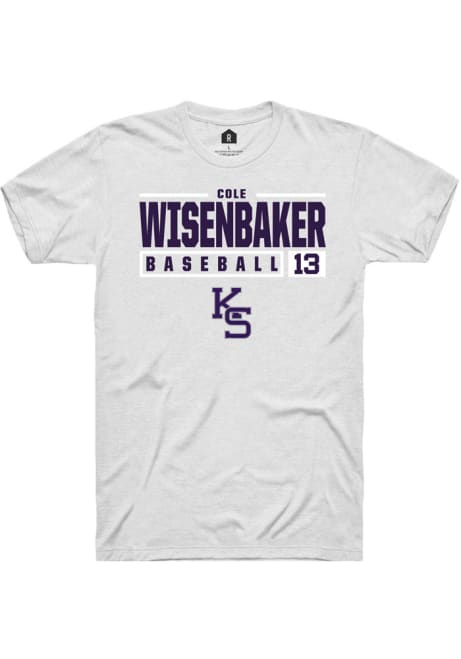 Cole Wisenbaker White K-State Wildcats NIL Stacked Box Short Sleeve T Shirt