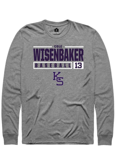 Cole Wisenbaker Rally Mens Graphite K-State Wildcats NIL Stacked Box Tee