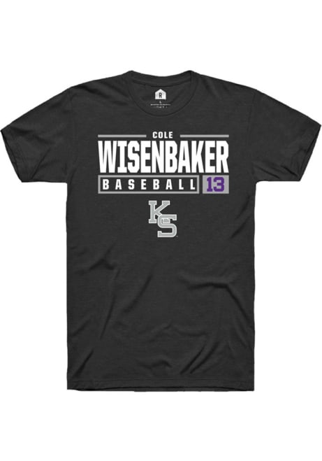 Cole Wisenbaker Black K-State Wildcats NIL Stacked Box Short Sleeve T Shirt