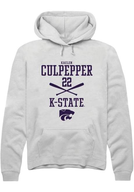 Kaelen Culpepper Rally Mens White K-State Wildcats NIL Sport Icon Hooded Sweatshirt
