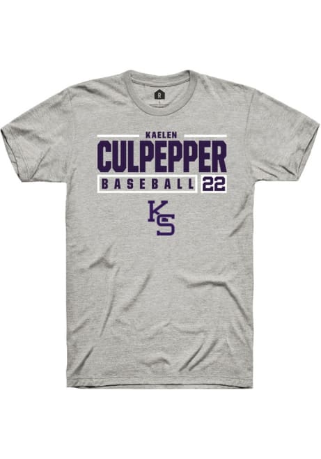 Kaelen Culpepper Ash K-State Wildcats NIL Stacked Box Short Sleeve T Shirt