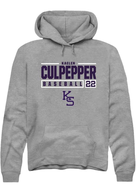 Kaelen Culpepper Rally Mens Graphite K-State Wildcats NIL Stacked Box Hooded Sweatshirt