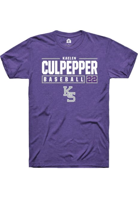 Kaelen Culpepper Purple K-State Wildcats NIL Stacked Box Short Sleeve T Shirt