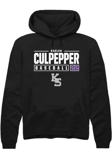 Kaelen Culpepper Rally Mens Black K-State Wildcats NIL Stacked Box Hooded Sweatshirt
