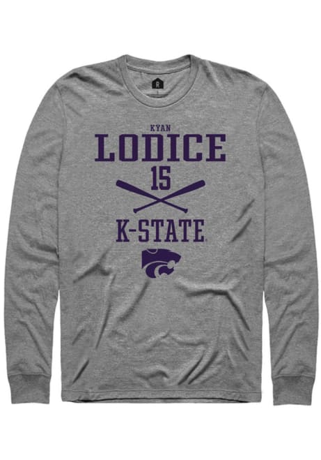 Kyan Lodice Rally Mens Graphite K-State Wildcats NIL Sport Icon Tee