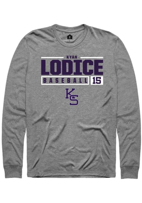 Kyan Lodice Rally Mens Graphite K-State Wildcats NIL Stacked Box Tee