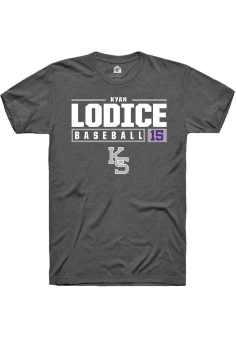 Kyan Lodice Grey K-State Wildcats NIL Stacked Box Short Sleeve T Shirt