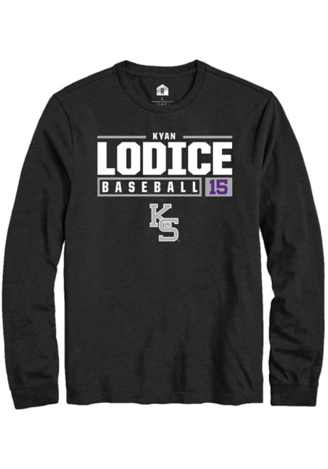 Kyan Lodice Rally Mens Black K-State Wildcats NIL Stacked Box Tee