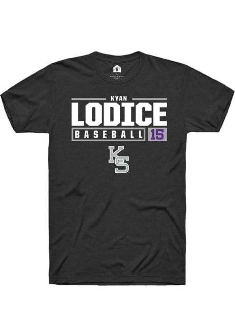Kyan Lodice Black K-State Wildcats NIL Stacked Box Short Sleeve T Shirt