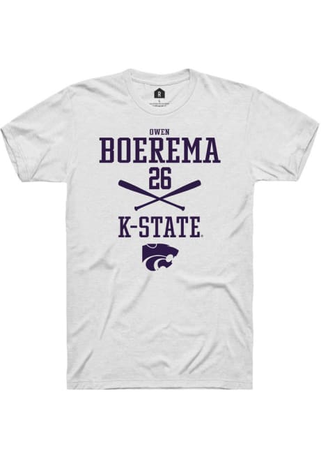 Owen Boerema White K-State Wildcats NIL Sport Icon Short Sleeve T Shirt