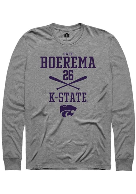 Owen Boerema Rally Mens Graphite K-State Wildcats NIL Sport Icon Tee