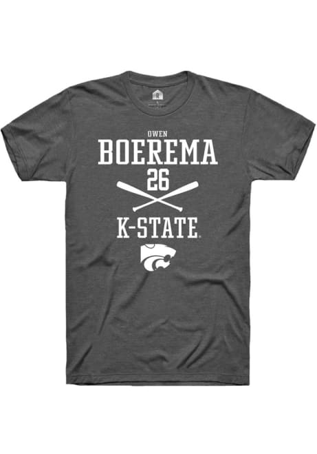Owen Boerema Dark Grey K-State Wildcats NIL Sport Icon Short Sleeve T Shirt