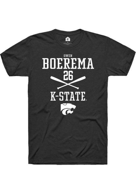 Owen Boerema Black K-State Wildcats NIL Sport Icon Short Sleeve T Shirt
