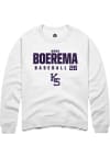 Main image for Owen Boerema Rally Mens White K-State Wildcats NIL Stacked Box Crew Sweatshirt